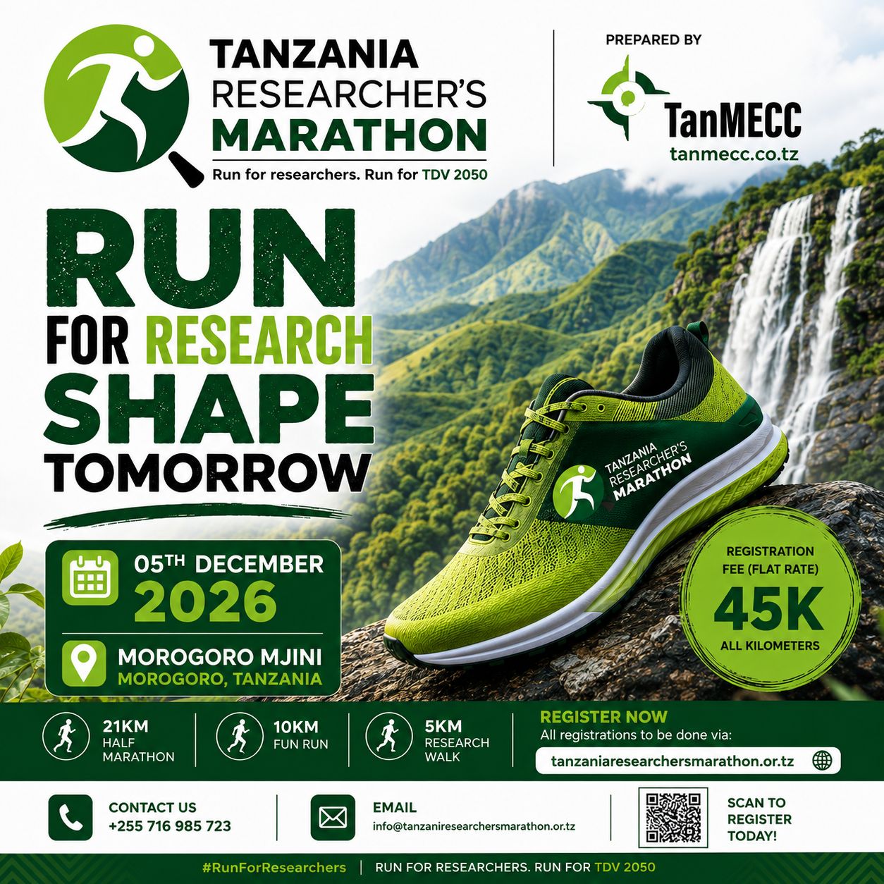 Tanzania Researcher's Marathon 2026 campaign poster